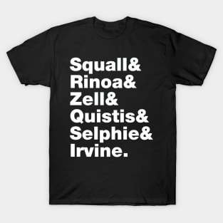 Final Fantasy 8 Characters (White Text) T-Shirt